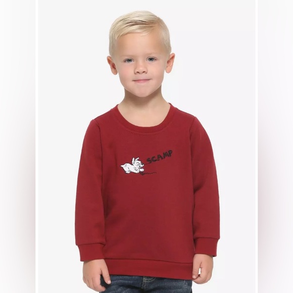 DISNEY LADY & THE TRAMP Scamp TODDLER CREWNECK! Unisex Embroidered Sweatshirt - Picture 1 of 5
